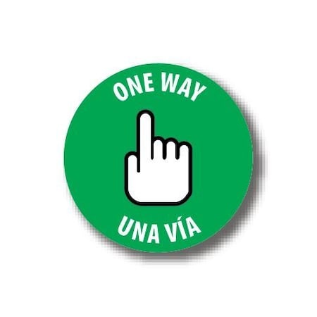 Ergomat 4in CIRCLE SIGNS One Way - Bilingual English/Spanish DSV-SIGN 16 #3832 -UEN